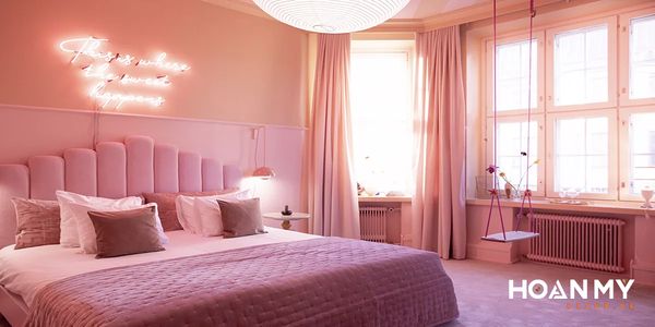 Phòng ngủ màu hồng đẹp