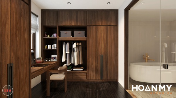 Những mẫu tủ quần áo gỗ tự nhiên với thiết kế âm tường được nhiều gia đình ưu tiên lựa chọn