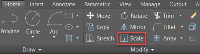 Lệnh Scale trong AutoCAD cơ bản