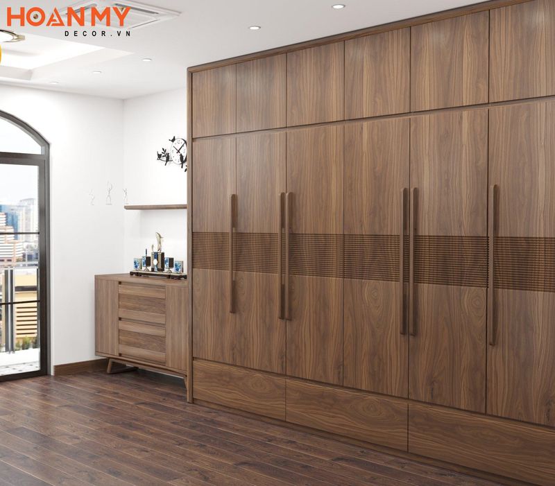 Mẫu tủ quần áo gỗ đẹp ấn tượng với thiết kế đơn giản tinh tế phù hợp với mọi không gian