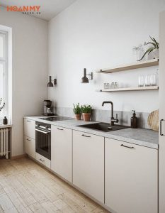 Tủ bếp dưới giá rẻ bằng gỗ công nghệ An Cường chống ẩm