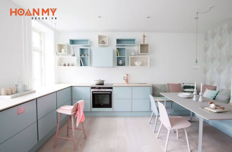 Thiết kế tủ bếp xanh làm sáng không gian của bạn