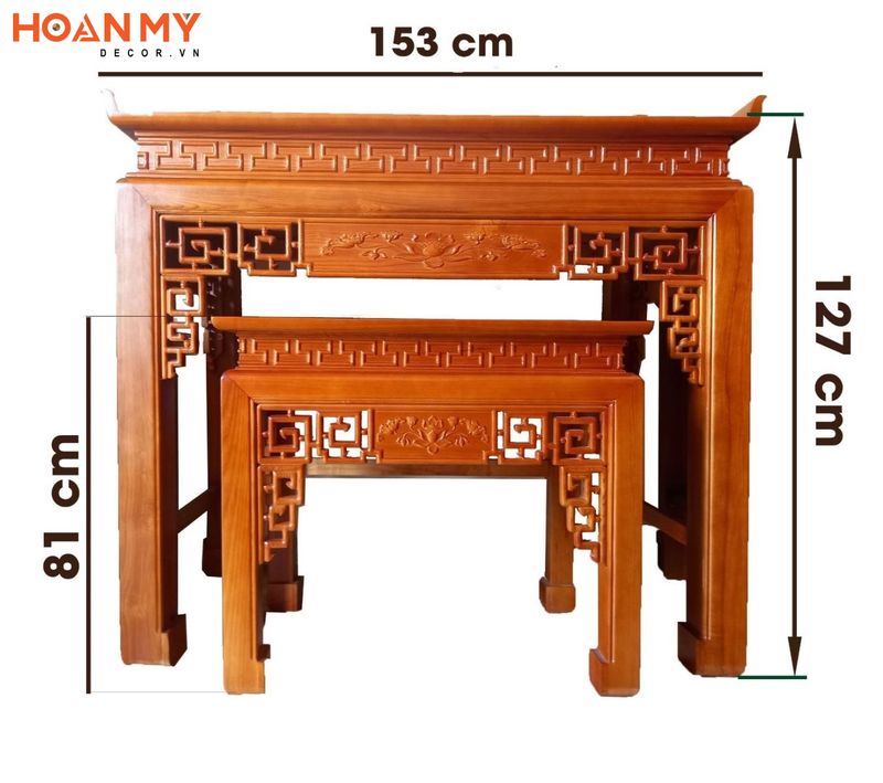 [Tiêu chuẩn] Kích thước bàn thờ chuẩn Phong thuỷ - Hợp tuổi