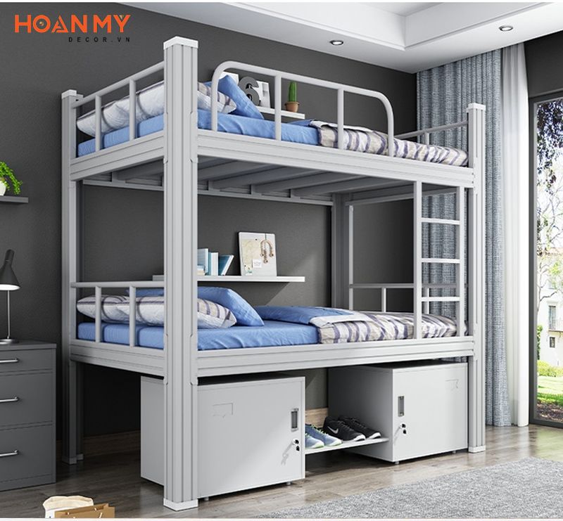 Mẫu giường tầng đơn giản tinh tế dành cho người lớn