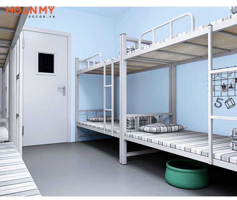 Mẫu giường tầng đơn giản được sử dụng trong ký túc xá