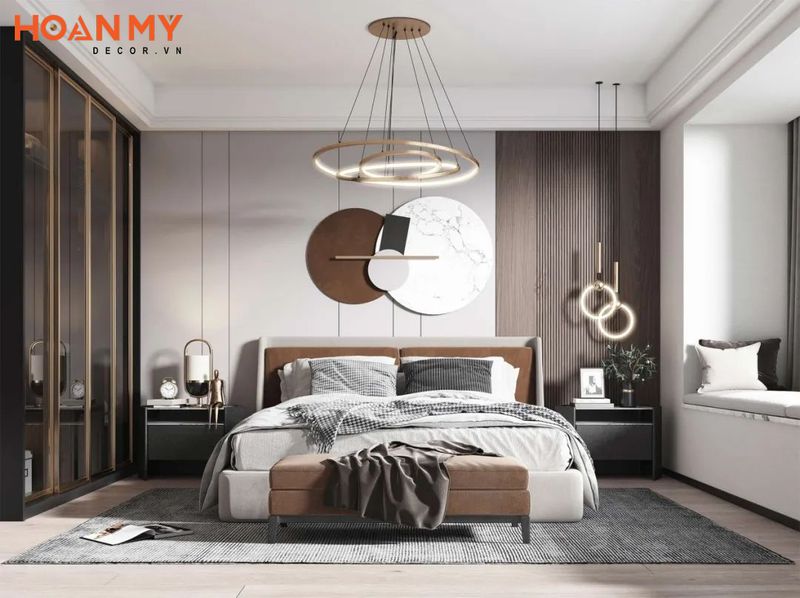 Phòng ngủ đẹp cho nữ thiết kế đơn giản tinh tế với chi tiết đơn giản tiện nghi