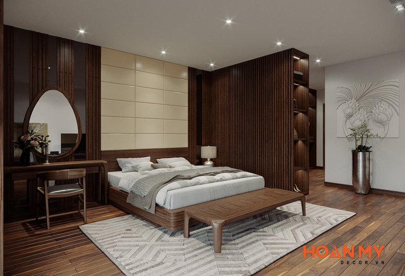 Thiết kế nội thất biệt thự 2 tầng gỗ Óc Chó phong cách Truyền Thống - Chú Vĩ (Mã CH: BT 12)