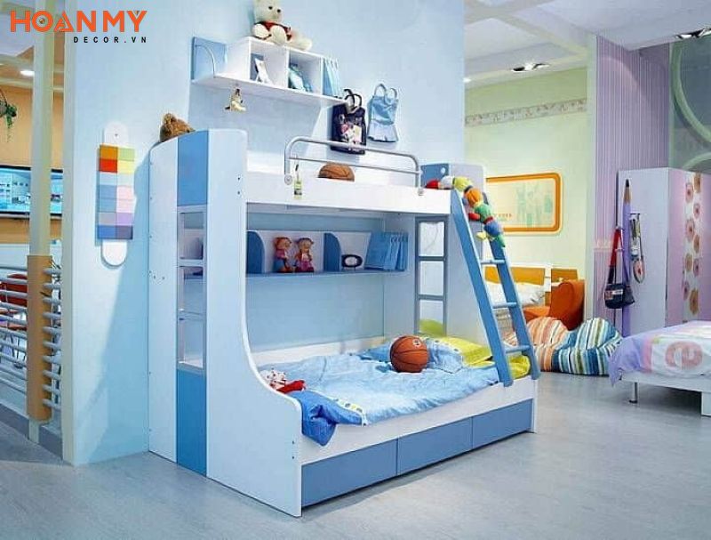 Giường tầng có ưu thế đem lại sự tiện lợi và tối ưu diện tích căn phòng cho bé