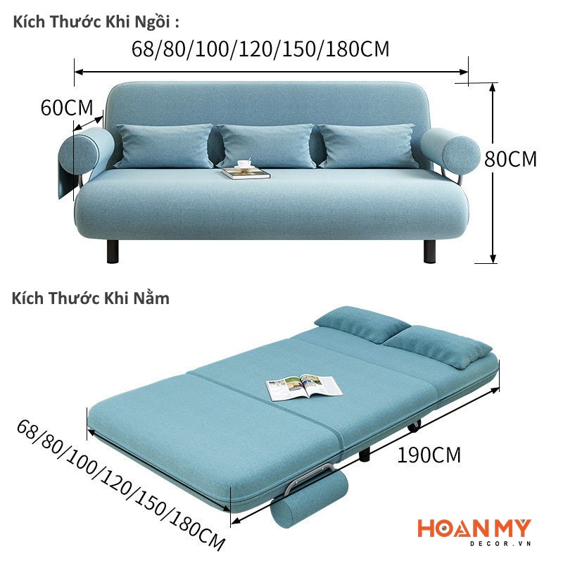 Kích thước sofa bed