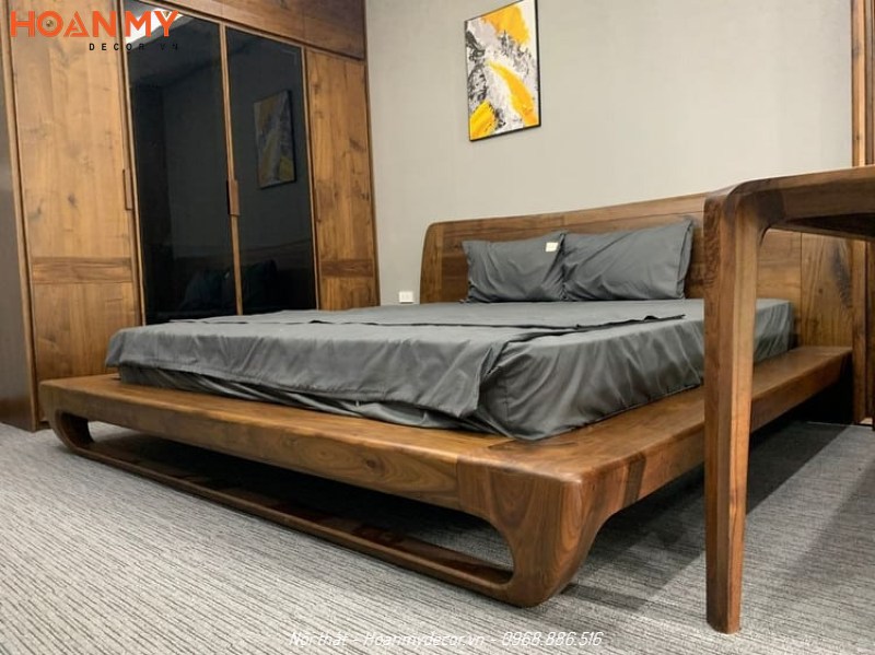 Hoàn thiện giường gỗ ÓC Chó đẹp tiện nghi