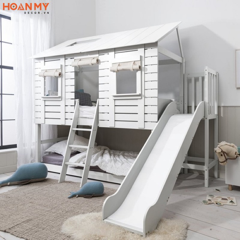 Các mẫu giường tầng cho bé có cầu thang và giường trượt