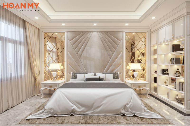 Thiết kế nội thất phòng ngủ 12m2 phong cách Luxury đẹp ngỡ ngàng