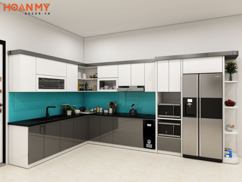 Tủ bếp đẹp nhà chú TIẾN Gò Vấp TB143 | Thiết kế nội thất Tủ bếp xinh