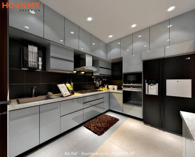Thiết kế tủ bếp Picomat phủ Acrylic cho phòng bếp đẹp