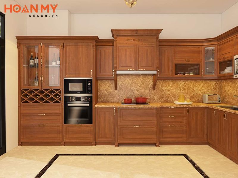 Những mẫu tủ bếp phù hợp với không gian phòng bếp rộng rãi