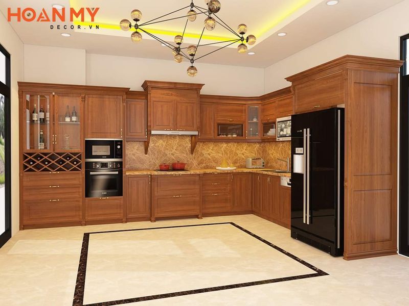 Những mẫu tủ bếp phù hợp với không gian phòng bếp rộng rãi