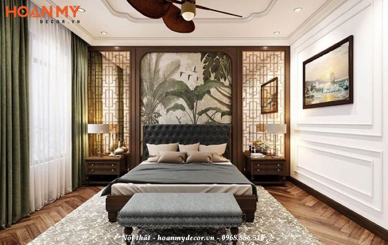 Mẫu thiết kế nội thất phòng ngủ Indochine