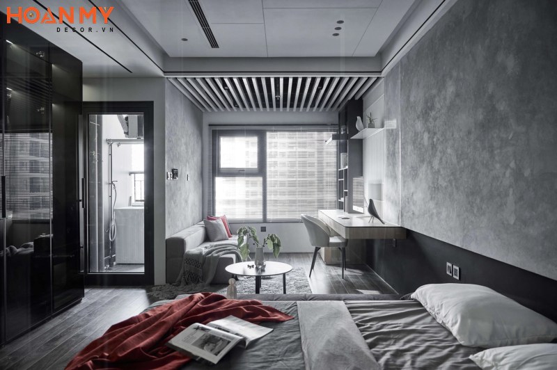 Các không gian phòng khách, bếp, ngủ được thiết kế liên thông nhằm tối ưu không gian sống