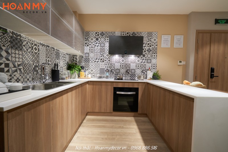 Tủ bếp MDF phủ melamine sang trọng