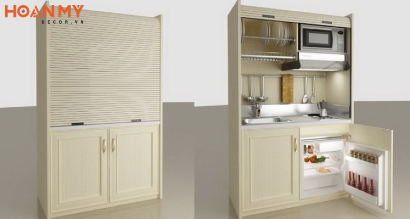 Tủ bếp mini 1m2 đơn giản cho phòng thuê