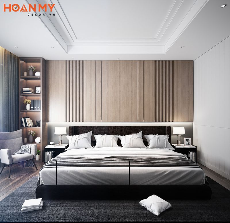Phòng ngủ tối giản với tông màu đơn giản nhẹ nhàng