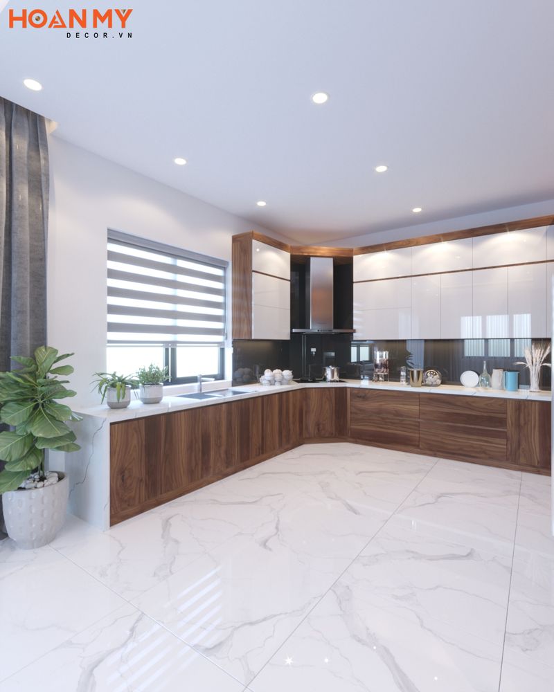 Không gian phòng bếp hiện đại tiện nghi với chất liệu cao cấp nhất