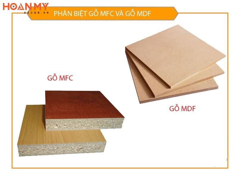 Lõi MDF làm từ bột gỗ mịn còn MFC là ván dăm