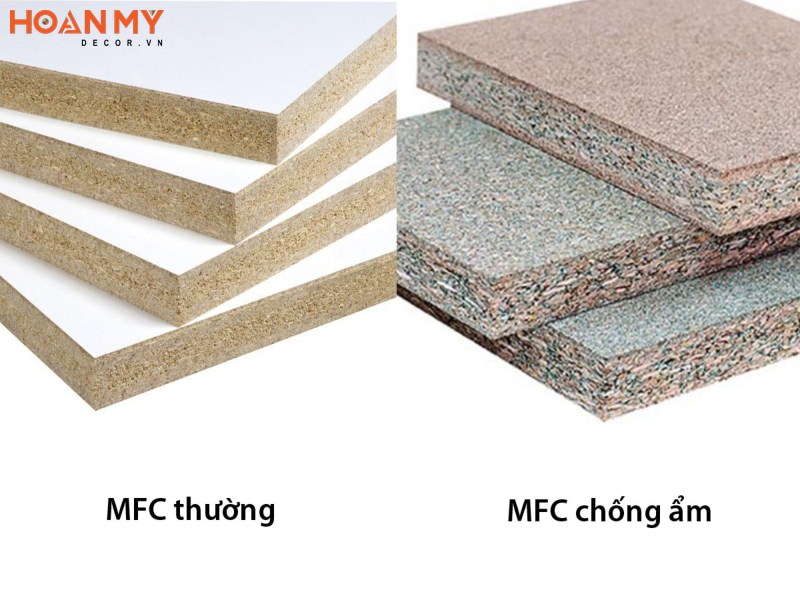 Gỗ MFC lõi xanh chống ẩm và MFC loại thường