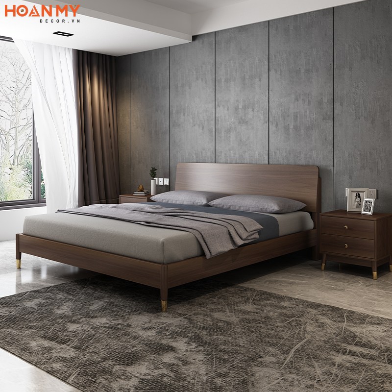 Chiếc giường gỗ sồi chống mốc, chịu lực tốt với chất liệu gỗ Sồi