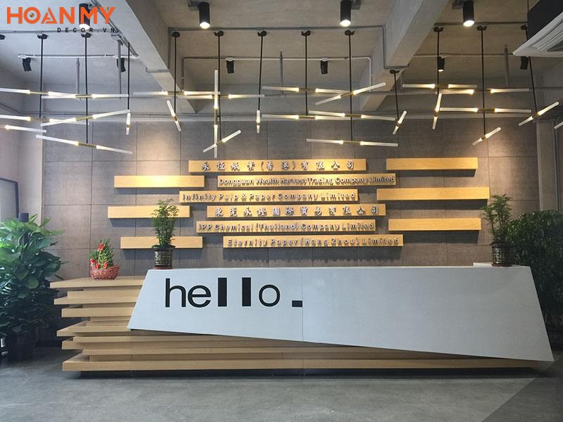 Thiết kế nội thất quầy lễ tân độc đáo