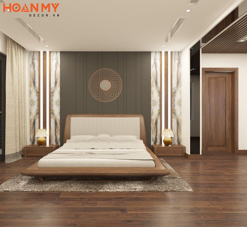 Phòng ngủ đẹp gỗ tự nhiên tinh tế ấn tượng - Mẫu 5
