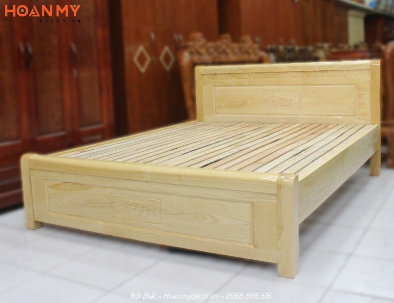 Kiểu giường ngủ gỗ Sồi đơn giản mà đẹp