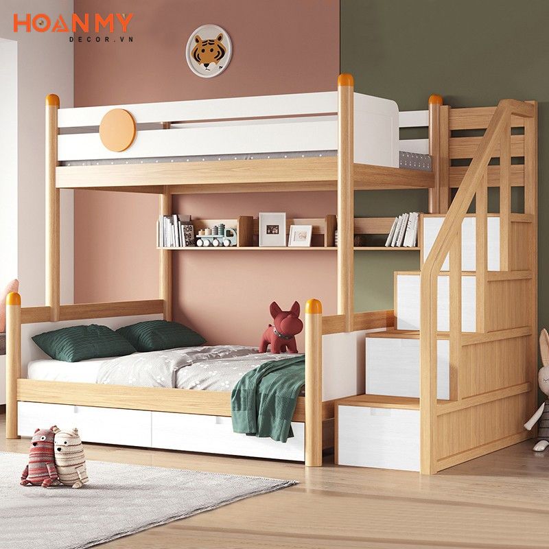 Giường tần chủ yếu được sử dụng chất liệu gỗ sồi tự nhiên