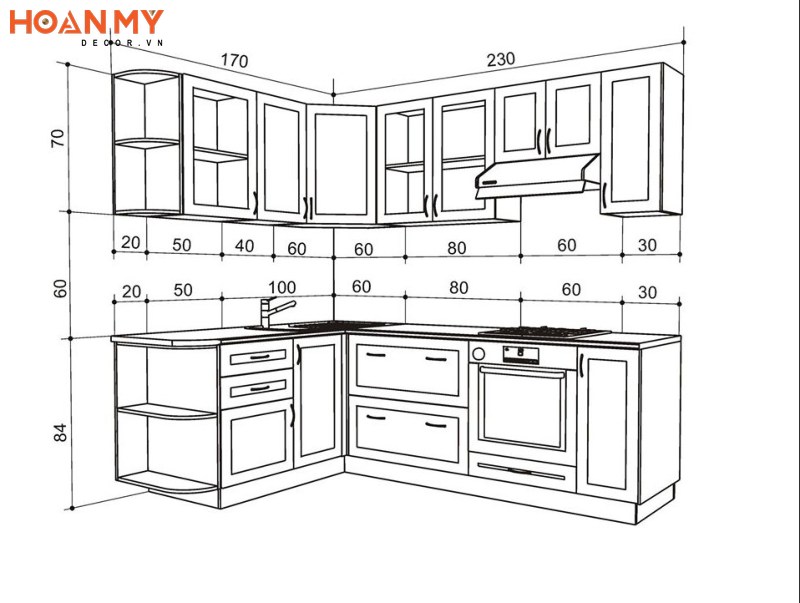 20 bản vẽ tủ bếp chữ L được lựa chọn nhất hiện nay  Tủ bếp Minh Long