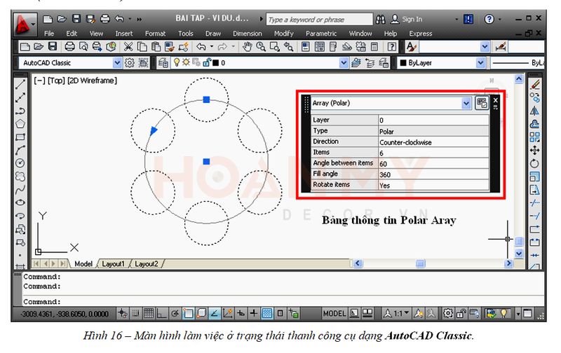 Lệnh Path Array trong AutoCAD