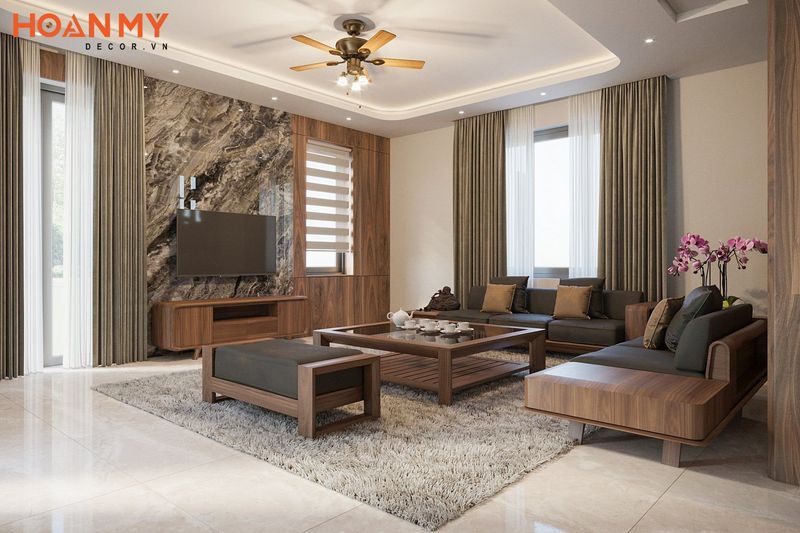Với màu sắc vân gỗ luôn là điểm ăn tiền giúp cho không gian căn nhà trở nên sang trọng đẳng cấp và ấm áp hơn rất nhiều