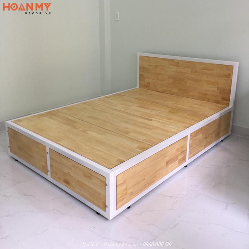 Giường gỗ công nghiệp có ngăn kéo có chân giường đẹp