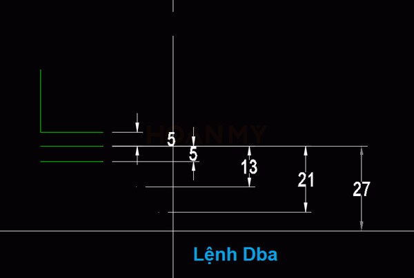 Lệnh DBA đo đường kích thước tổng nằm ở trên