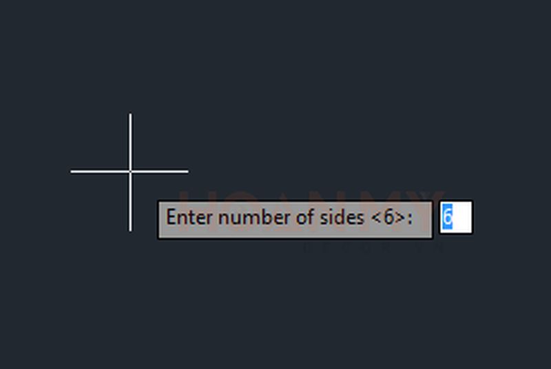 Bạn nhập số cạnh hình đa giác -> nhấn Enter.