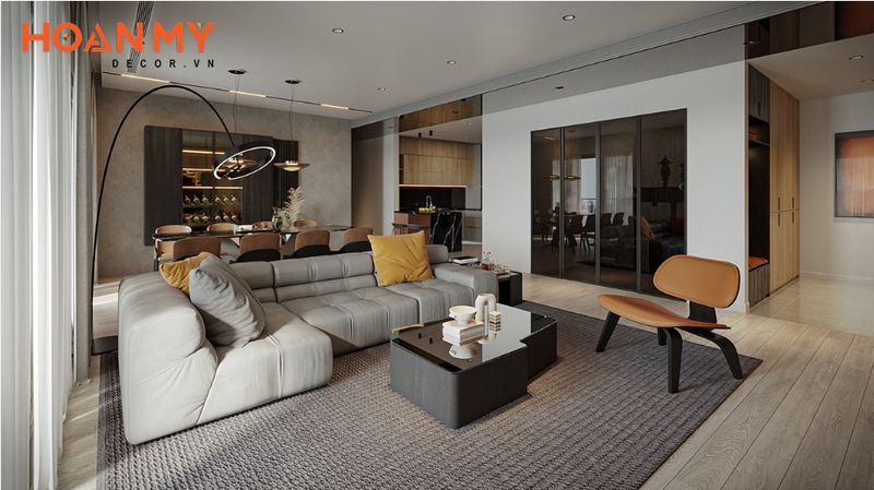 Không gian căn hộ cao cấp được thiết kế phong cách hiện đại tối giản