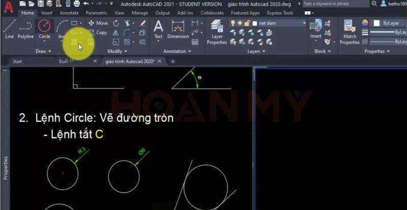 6 cách vẽ đường tròn qua 2 điểm trong cad chính xác bằng lệnh circle