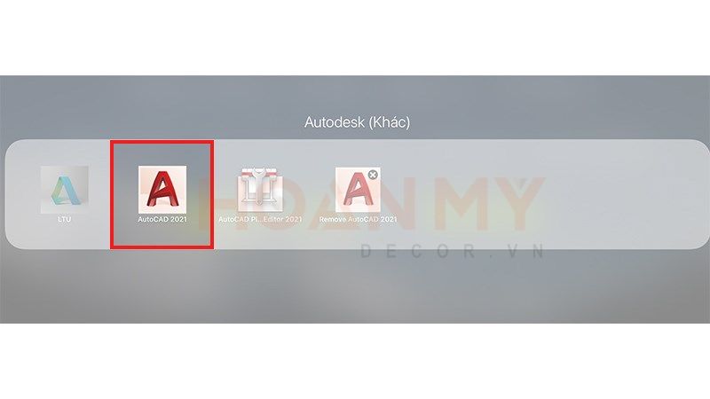 Mở giao diện phần mềm AutoCAD