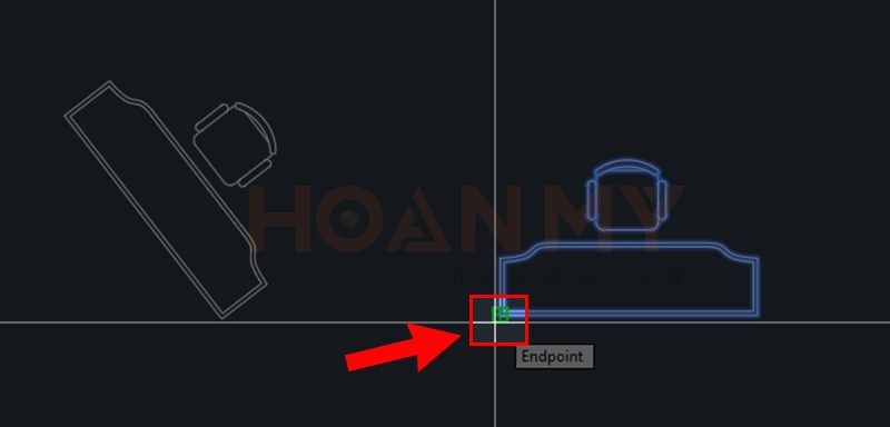 Quét chọn đối tượng B -> Ấn Space -> chọn điểm gốc ban đầu.