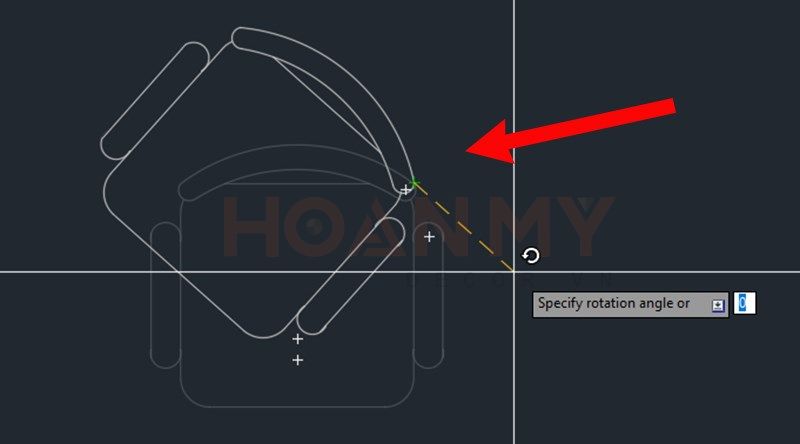 Xoay đối tượng đến một vị trí mà bạn mong muốn