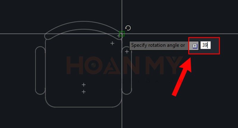 Nhập góc tọa độ muốn xoay -> Ấn phím Space