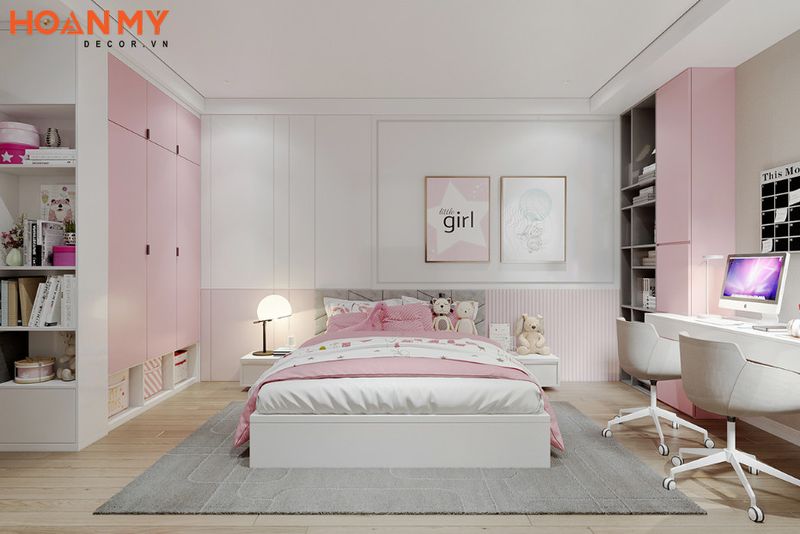 Giường, tủ phòng ngủ được sử dụng chất liệu gỗ công nghiệp phun sơn