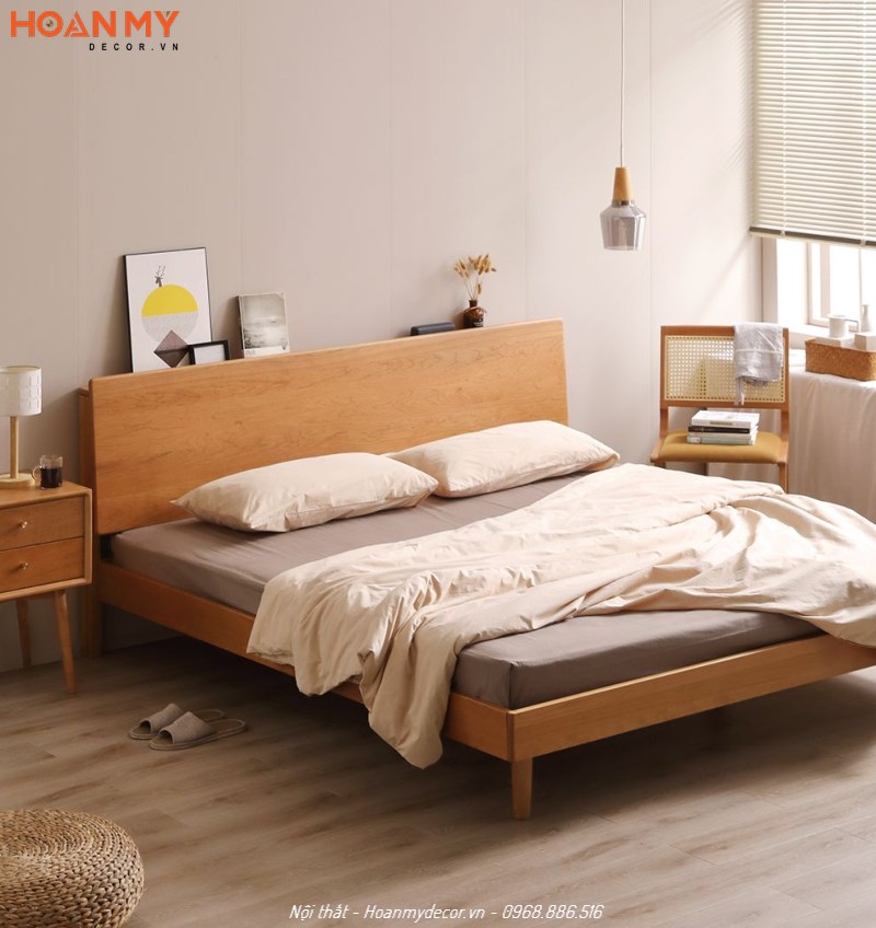 Hoàn thiện nội thất phòng ngủ gỗ Sồi đẹp