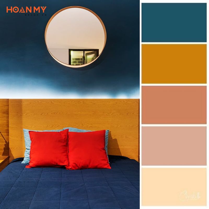 Cách phối màu nội thất giúp cho không gian cá tính hơn thường phù hợp trong trang trí phòng ngủ nữ