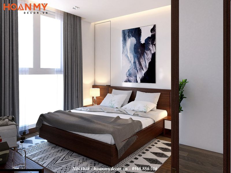 Phối màu hài hòa và trang trí tinh tế có thể tạo ra không gian phòng ngủ chung cư đẹp mắt