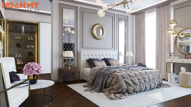 Phòng ngủ chung cư theo phong cách Tân cổ điển sang trọng